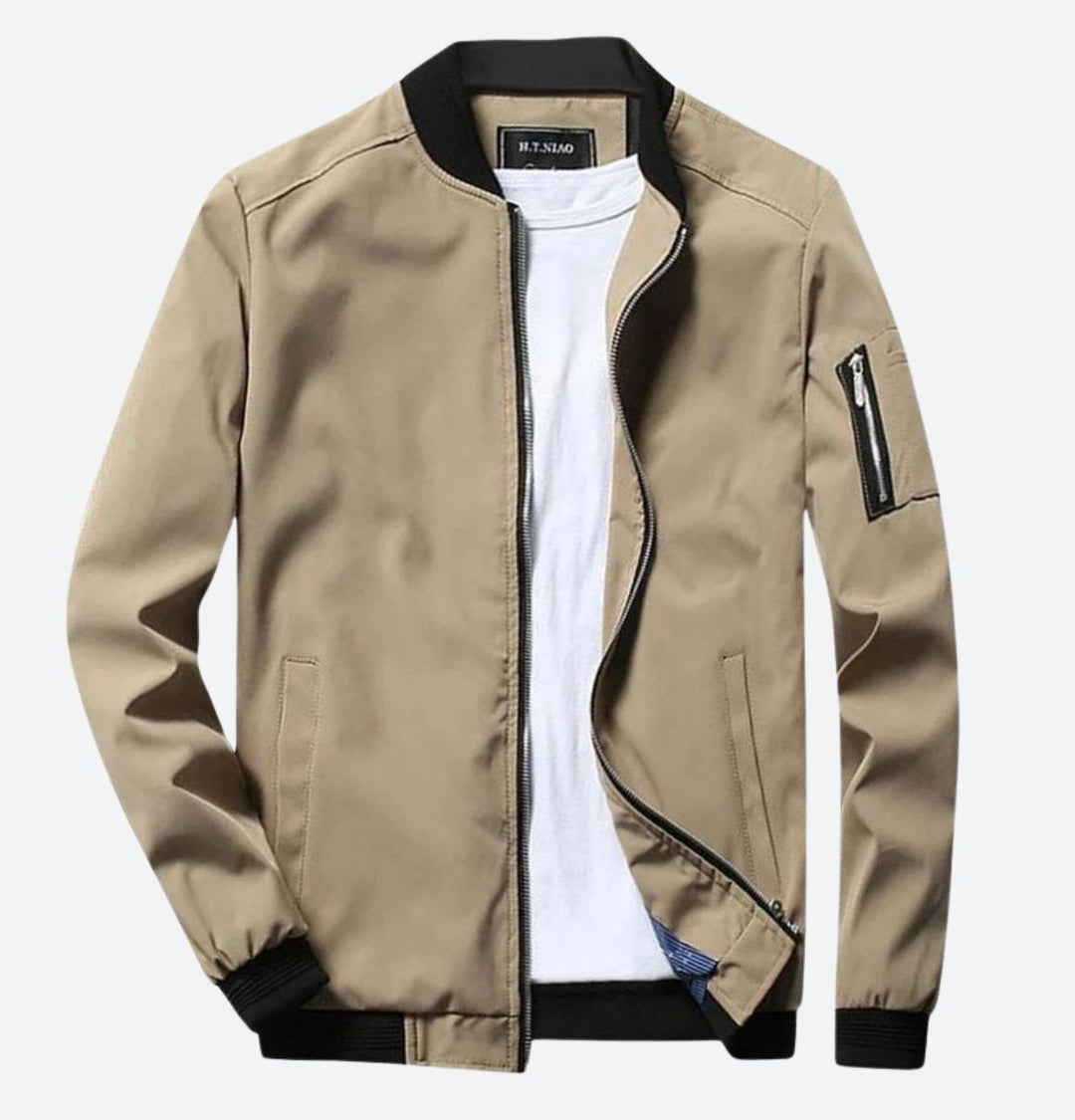 Leichte Herren-Sommerjacke, atmungsaktiv, zeitloses Design, vielseitig für kühlere Abende; moderne Passform, marineblau.