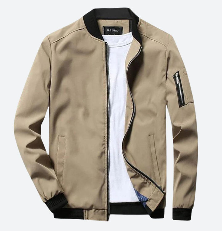 Leichte Herren-Sommerjacke, atmungsaktiv, zeitloses Design, vielseitig für kühlere Abende; moderne Passform, marineblau.