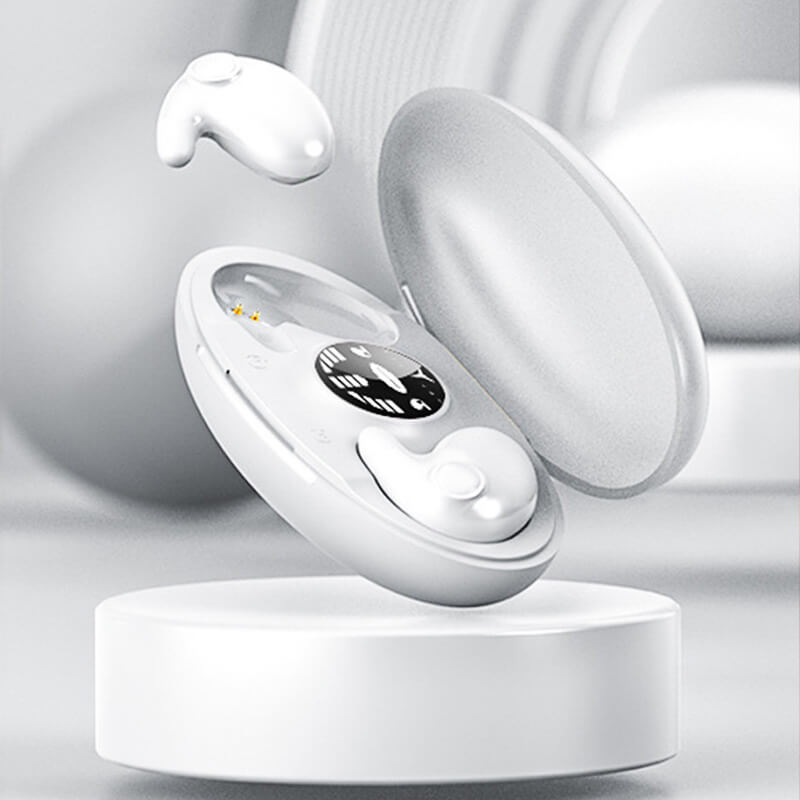 "Leichte kabellose Bluetooth-Kopfhörer, ergonomisch, IPX5 wasserdicht, Dual Noise Cancelling, ideal für unterwegs."