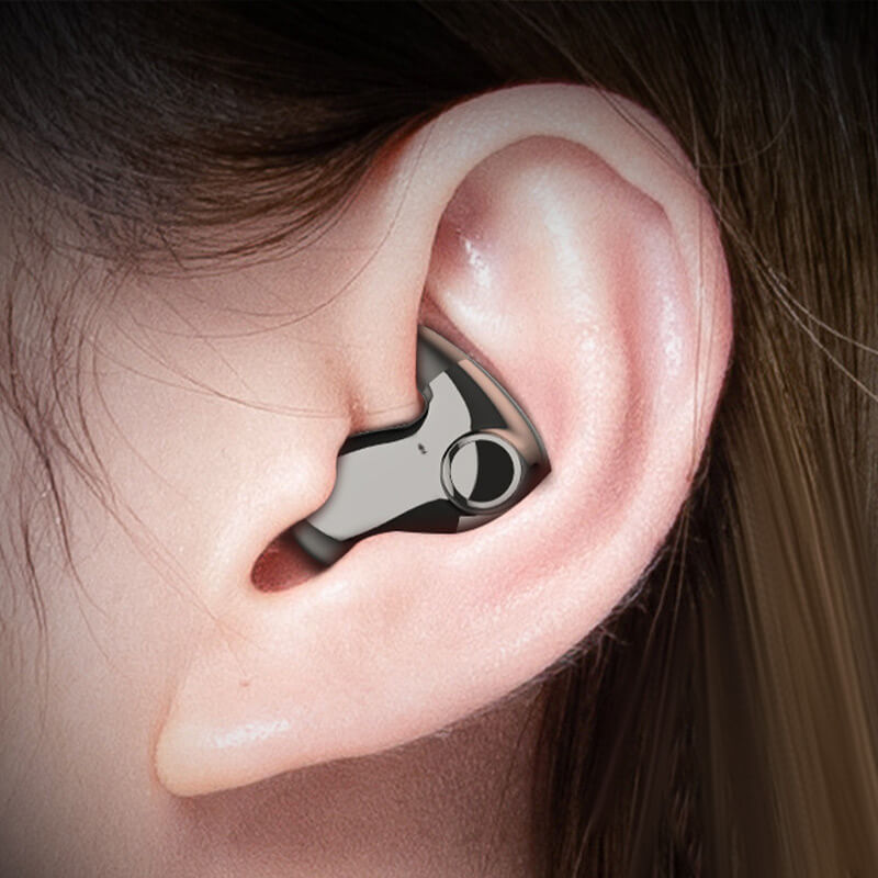 "Leichte kabellose Bluetooth-Kopfhörer, ergonomisch, IPX5 wasserdicht, Dual Noise Cancelling, ideal für unterwegs."