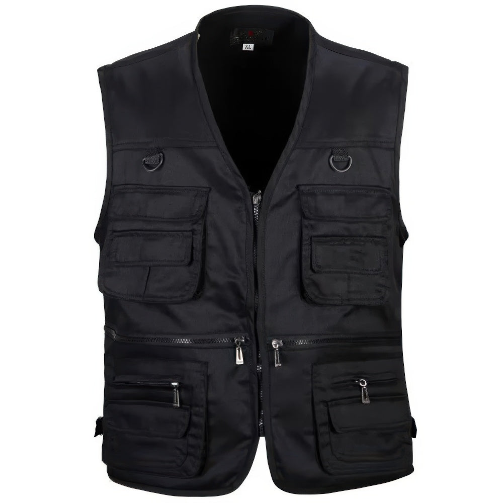 "Leichte und atmungsaktive Herren Outdoor-Weste, robust und wetterresistent, mit mehreren Taschen, ideal für Wanderungen."