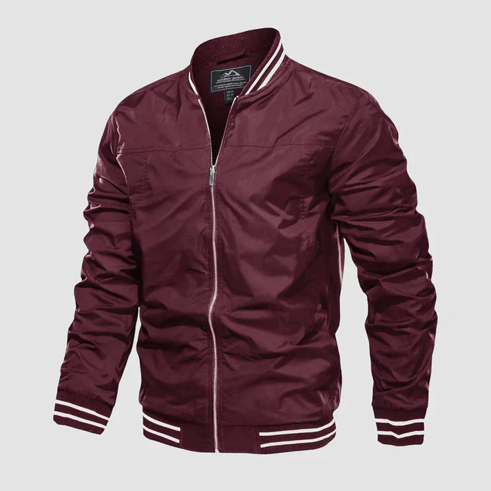 "Leichte zweifarbige Herrenjacke, modern und stilvoll, mit bequemer Passform und zeitgemäßer Eleganz."