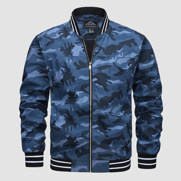 "Leichte zweifarbige Herrenjacke, modern und stilvoll, mit bequemer Passform und zeitgemäßer Eleganz."