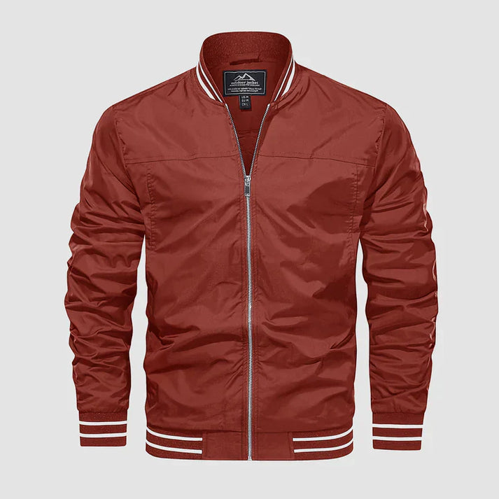 "Leichte zweifarbige Herrenjacke, modern und stilvoll, mit bequemer Passform und zeitgemäßer Eleganz."
