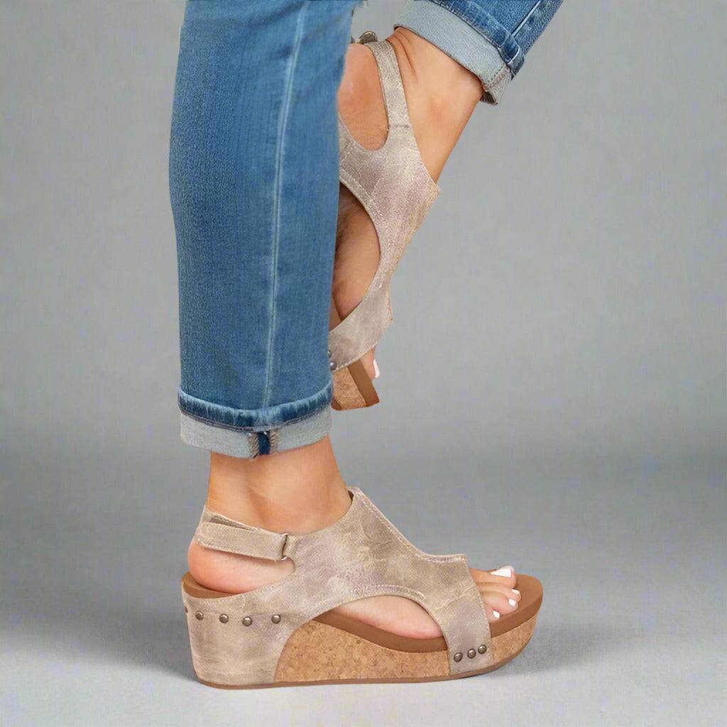 "Lila vegane Sandalen für Damen, orthopädische Passform, elegantes Design, mit Klettverschluss, optimal für Komfort"