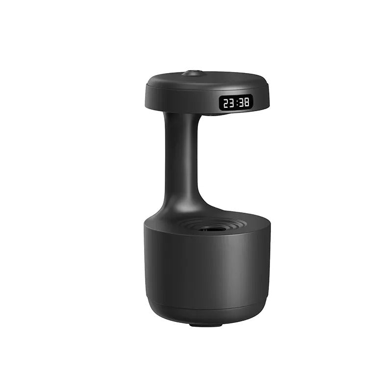 Schwarzer 800ml tragbarer Luftbefeuchter mit LED-Anzeige, modernes Design.