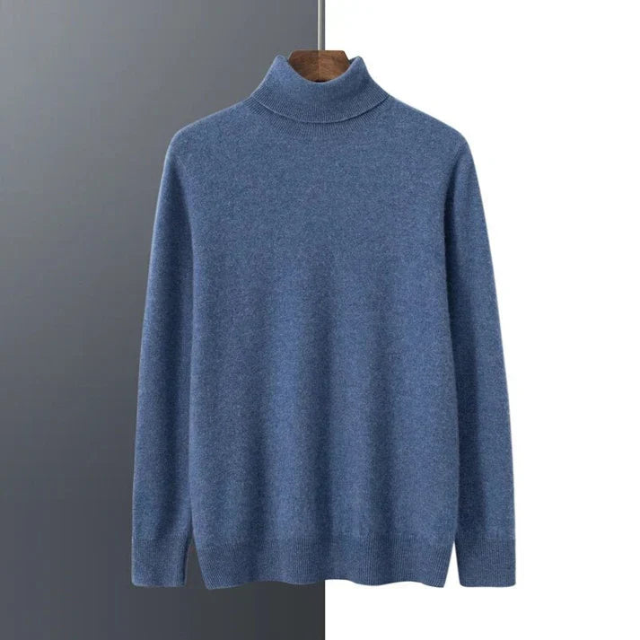 Luxuriöser Herren Kaschmir-Rollkragenpullover, bequem, weich, warm, ideal für elegante Looks im Winter.
