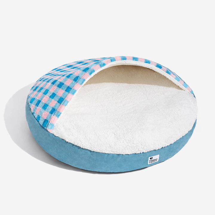 Luxus Hundebett mit Plüsch & Baldachin, rutschfest, in verschiedenen Farben; komfortabel und stilvoll für Haustiere.