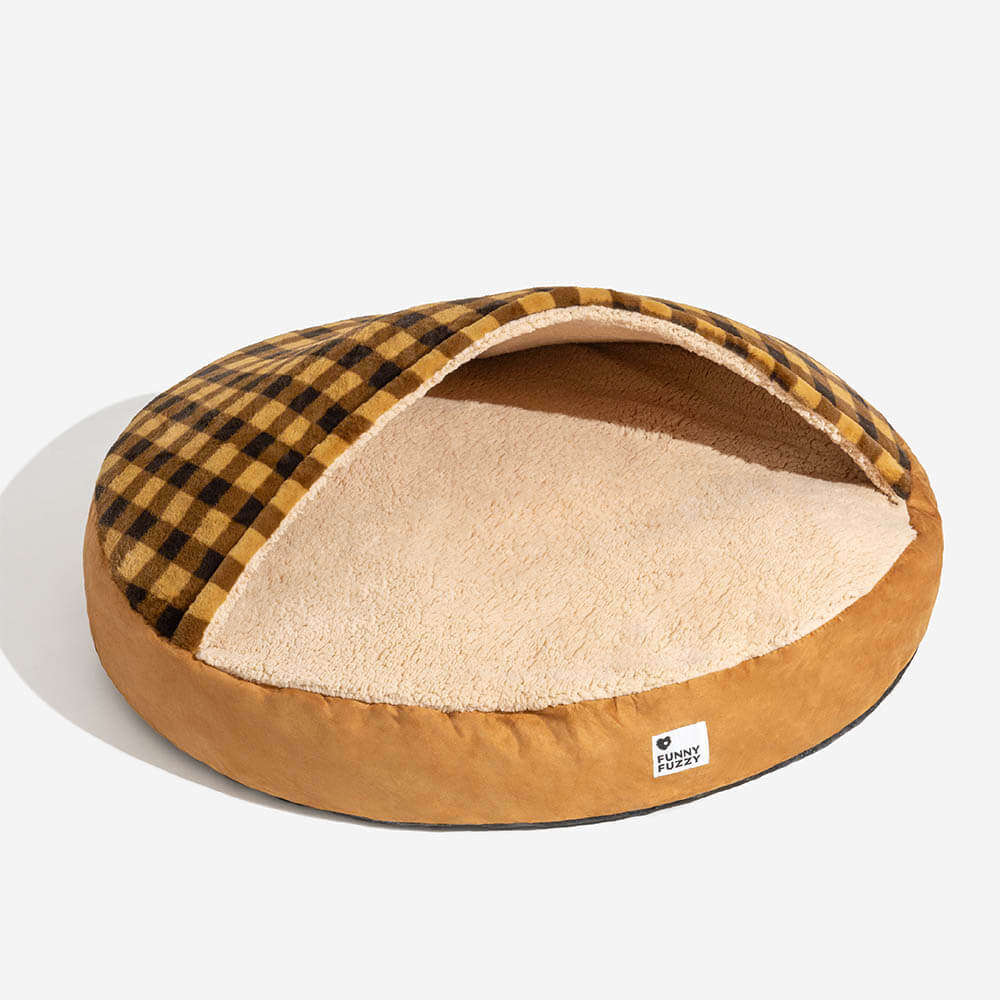 Luxus Hundebett mit Plüsch & Baldachin, rutschfest, in verschiedenen Farben; komfortabel und stilvoll für Haustiere.