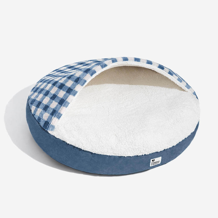 Luxus Hundebett mit Plüsch & Baldachin, rutschfest, in verschiedenen Farben; komfortabel und stilvoll für Haustiere.