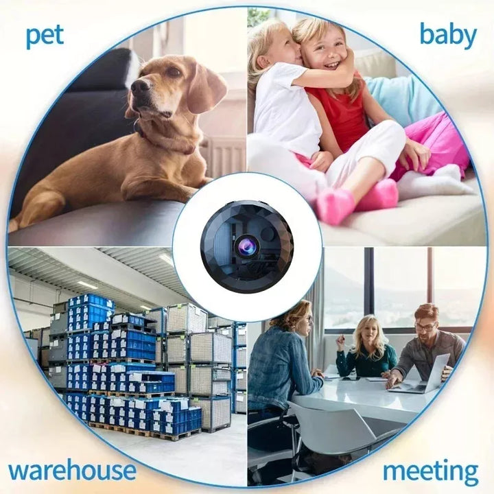 Magnetische Mini-WiFi-Kamera, kompakt, 1080P HD, diskret, Nachtsicht, drahtlos, Sicherheitsüberwachung mit elegantem Design.
