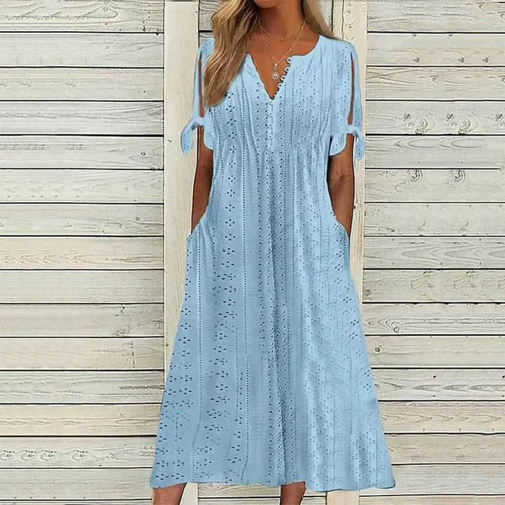 Elegantes Damen-Sommerkleid mit V-Ausschnitt