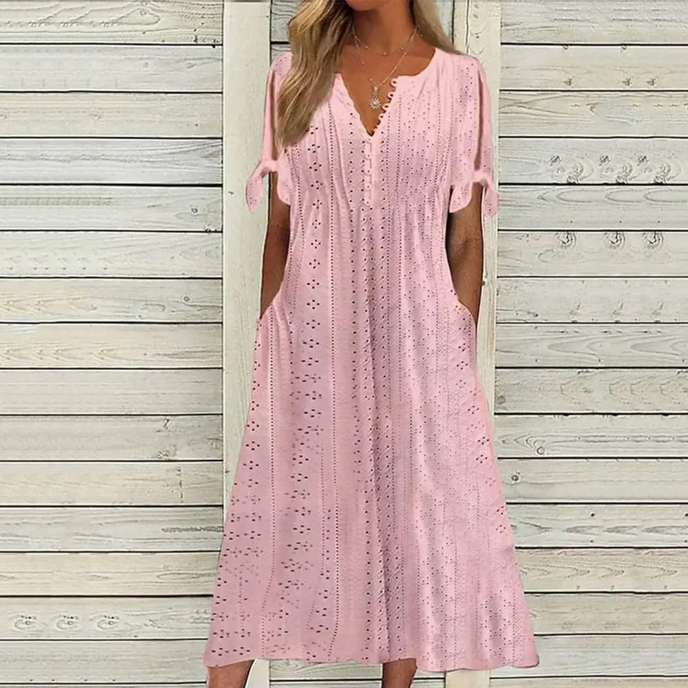 Elegantes Damen-Sommerkleid mit V-Ausschnitt