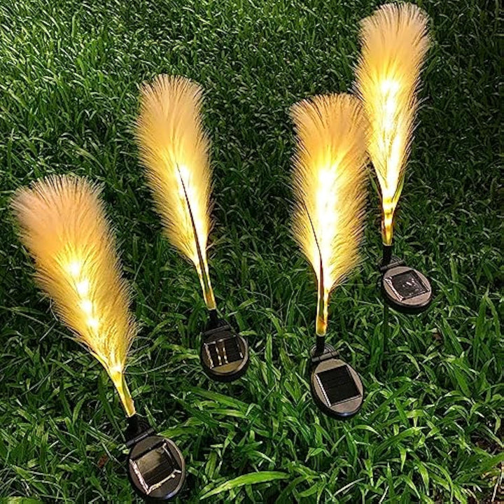 Solarbetriebene Außenleuchte aus Faserrohr, 4er Set