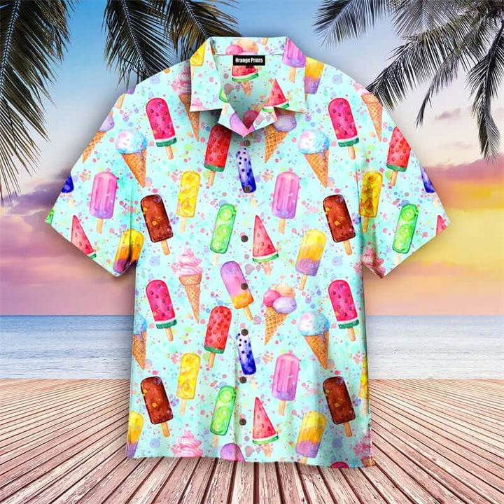 Sommerhemd Herren - Eiscreme-Print