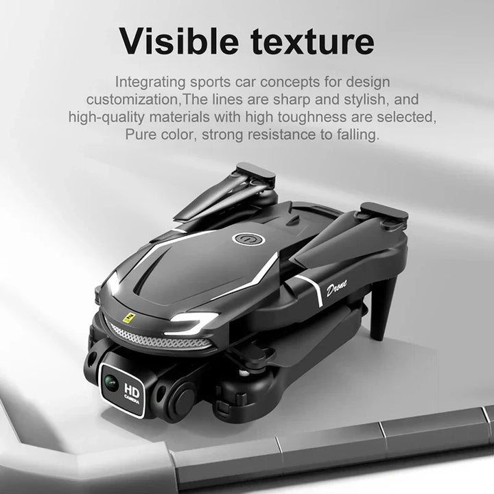 "Mini V88 Drone 8K HD Frontansicht mit GPS; kompakte schwarz-silberne Drone für atemberaubende Luftaufnahmen."