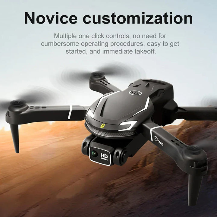 "Mini V88 Drone 8K HD Frontansicht mit GPS; kompakte schwarz-silberne Drone für atemberaubende Luftaufnahmen."