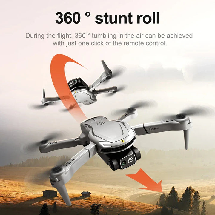 "Mini V88 Drone 8K HD Frontansicht mit GPS; kompakte schwarz-silberne Drone für atemberaubende Luftaufnahmen."