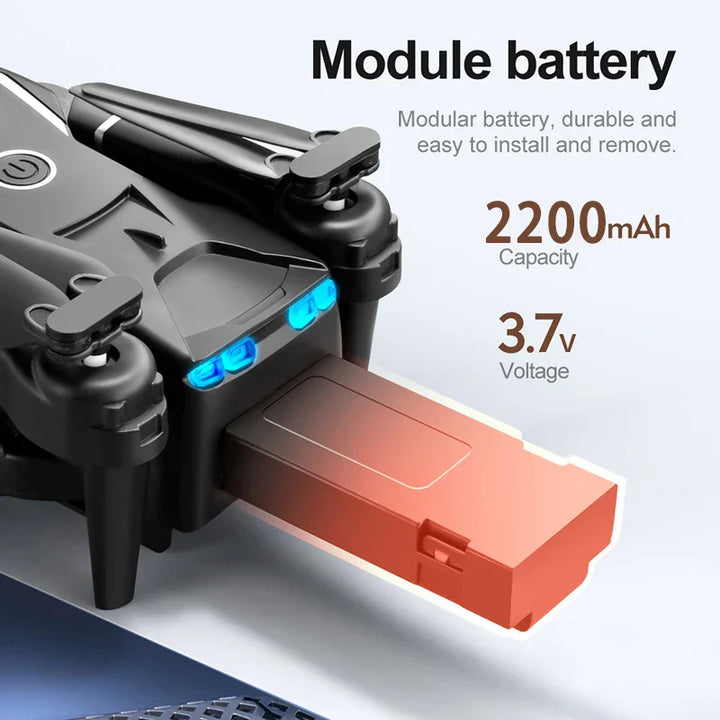 "Mini V88 Drone 8K HD Frontansicht mit GPS; kompakte schwarz-silberne Drone für atemberaubende Luftaufnahmen."