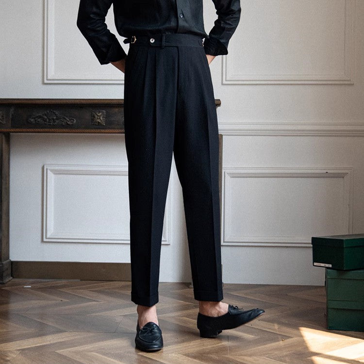 "Moderne Herren Business Hose in Beige, Blau und Schwarz, elegante Stoffhose, ideal für Büro und Alltag, weiche Qualität."