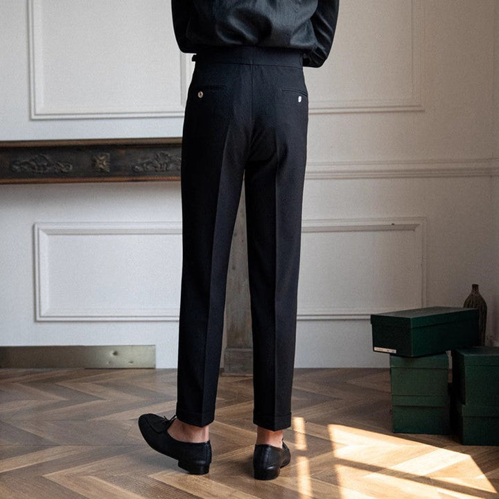 "Moderne Herren Business Hose in Beige, Blau und Schwarz, elegante Stoffhose, ideal für Büro und Alltag, weiche Qualität."
