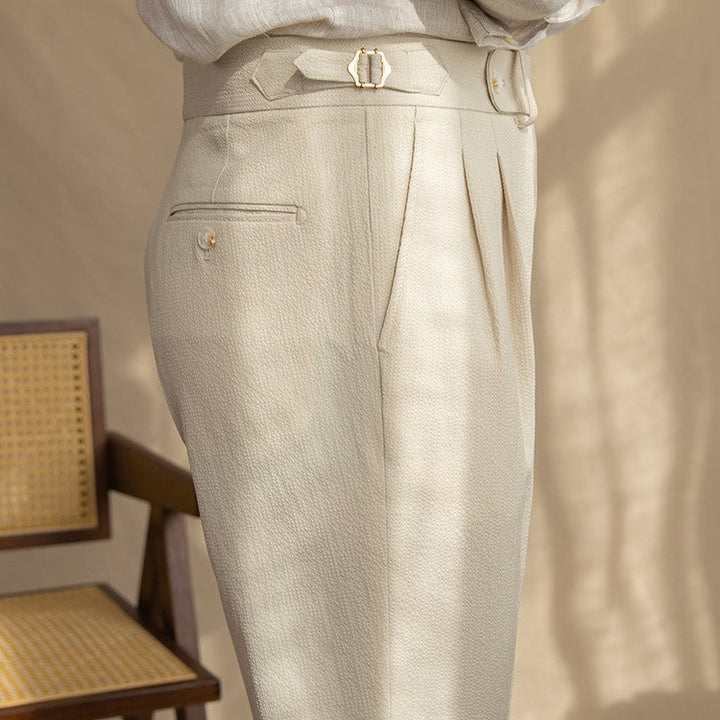 "Moderne Herren Business Hose in Beige, Blau und Schwarz, elegante Stoffhose, ideal für Büro und Alltag, weiche Qualität."