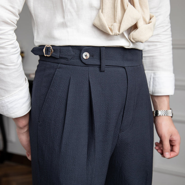 "Moderne Herren Business Hose in Beige, Blau und Schwarz, elegante Stoffhose, ideal für Büro und Alltag, weiche Qualität."