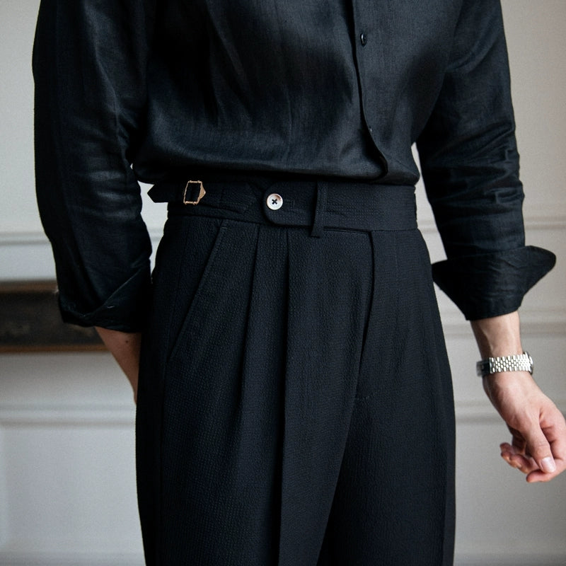"Moderne Herren Business Hose in Beige, Blau und Schwarz, elegante Stoffhose, ideal für Büro und Alltag, weiche Qualität."