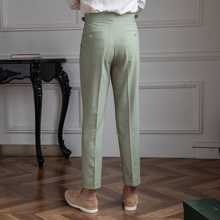 "Moderne Herren Business Hose in Beige, Blau und Schwarz, elegante Stoffhose, ideal für Büro und Alltag, weiche Qualität."