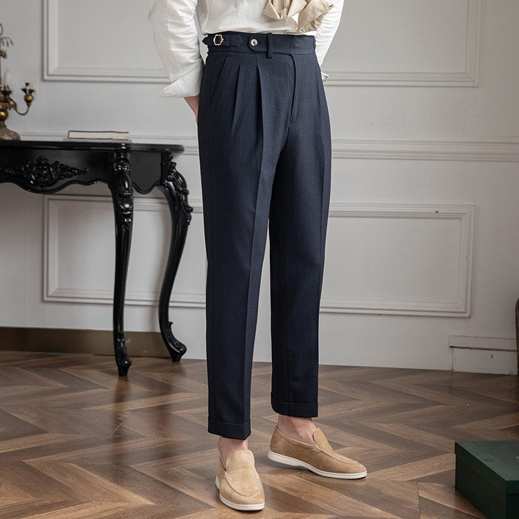 "Moderne Herren Business Hose in Beige, Blau und Schwarz, elegante Stoffhose, ideal für Büro und Alltag, weiche Qualität."