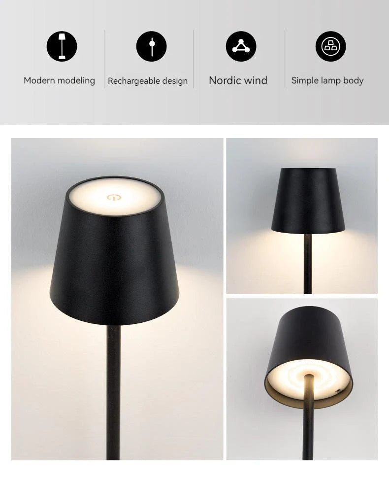 "Moderne Touch LED-Tischleuchte, minimalistisch, energieeffizient, mit Berührungssensor, für Schreibtisch oder Nachttisch."