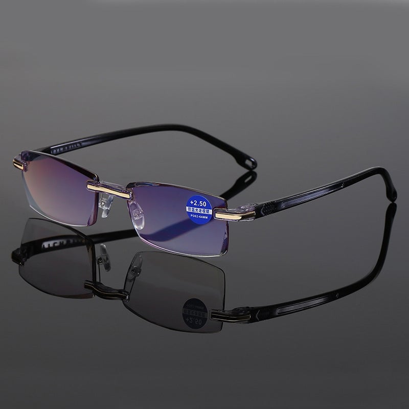 Multifokale Lesebrille mit Anti-Blau-Licht, stilvoller TR90- und Titanrahmen, nahtloser Übergang, modern und komfortabel.