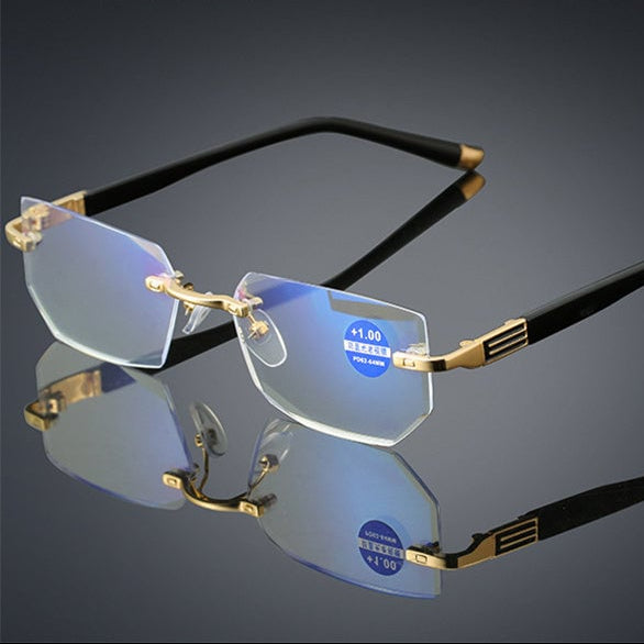 Multifokale Lesebrille mit Anti-Blau-Licht, stilvoller TR90- und Titanrahmen, nahtloser Übergang, modern und komfortabel.