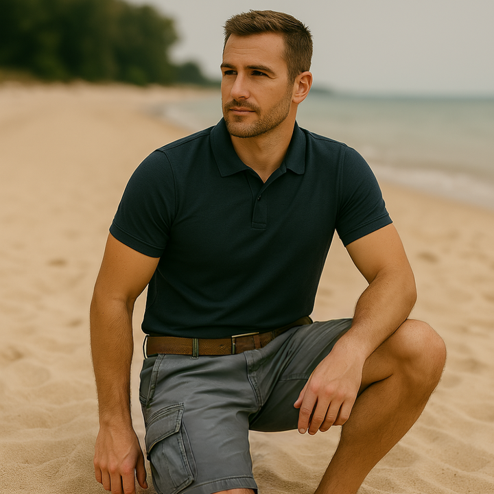 Multifunktionale Herren Cargo-Shorts, widerstandsfähiges Material, sechs Taschen, ideal für Outdoor und Freizeit.
