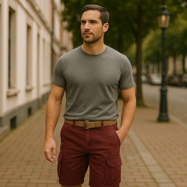 Multifunktionale Herren Cargo-Shorts, widerstandsfähiges Material, sechs Taschen, ideal für Outdoor und Freizeit.