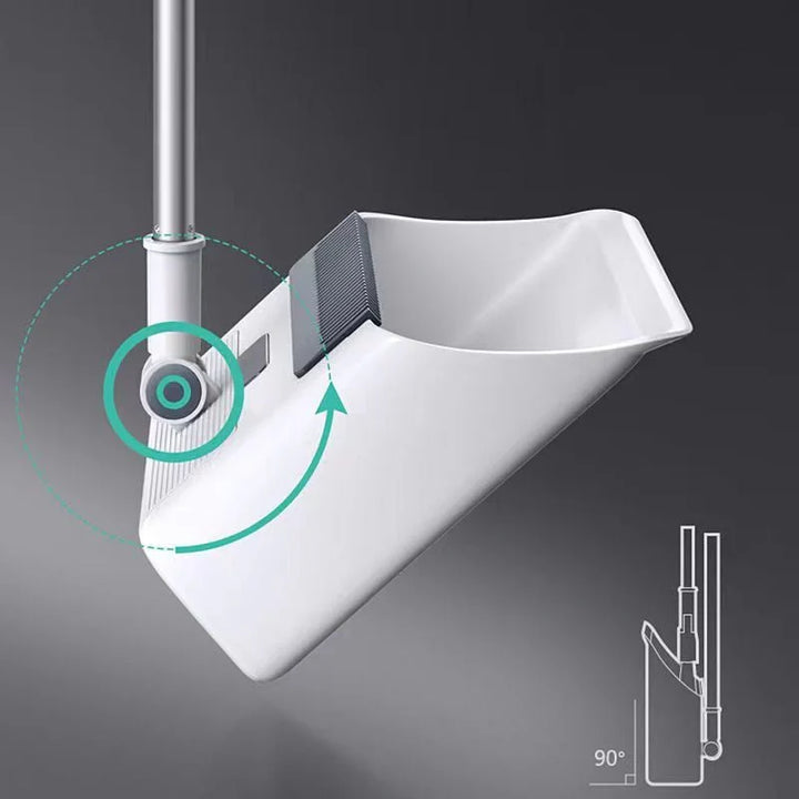 "Multifunktionales 3-in-1 Besen-Set mit Kehrblech, ergonomischem Griff und selbstreinigender Bürste, kompakt und effizient."