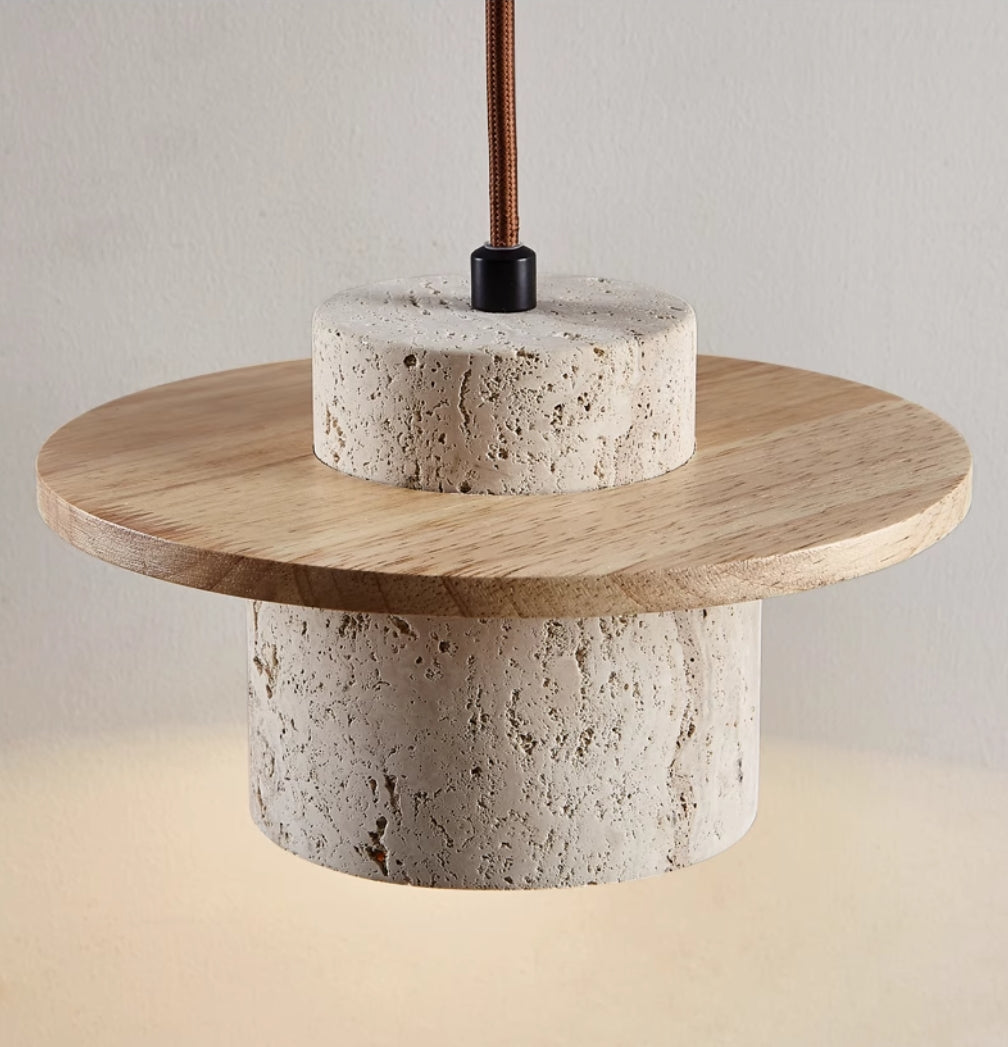 Travertin-Pendelleuchte für elegantes Interieur