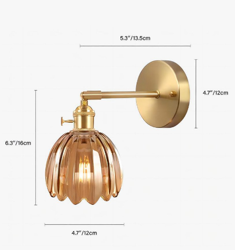 Retro Glas Wandleuchte Tulpenknospe für Innenräume