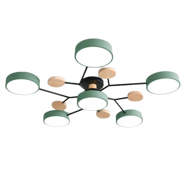 Nordische LED-Deckenleuchte, grün, verzweigt, modern, Wohnzimmerbeleuchtung, HL215.