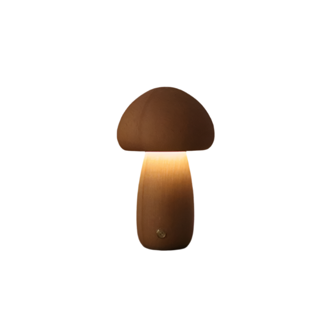 Wiederaufladbare Tischlampe aus Holz mit LED-Licht