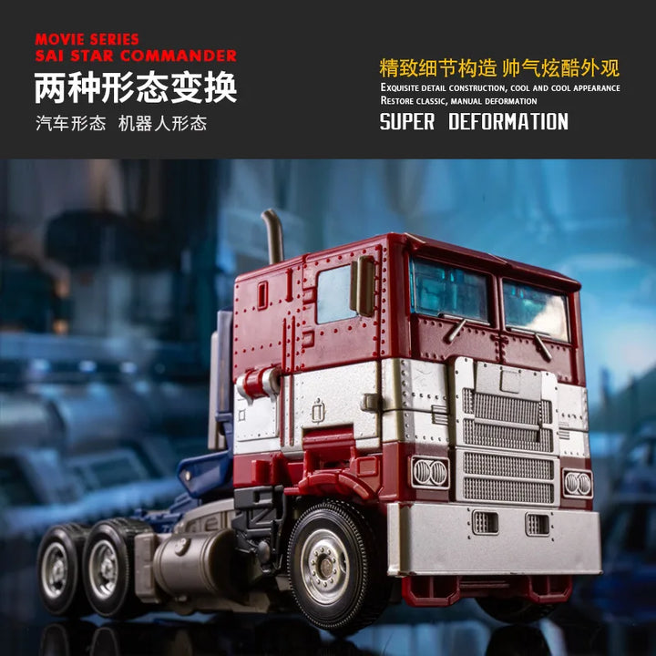 "Optimus Prime transformierbare Roboterfigur, detailliert und 18 cm groß, ideal für Sammler, auf weißem Hintergrund."