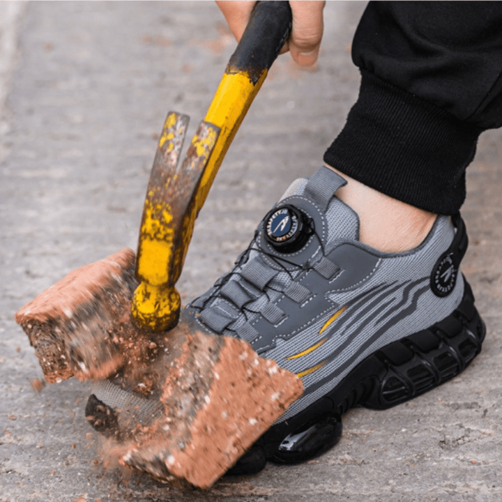 "Orthopädische Arbeitsschuhe mit breiter Zehenbox und anatomischer Unterstützung, ideal für Komfort und Sicherheit im Job."