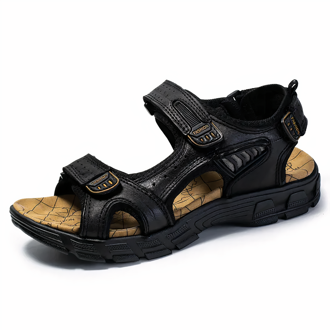 Orthopädische Herren-Sandalen, ergonomisches Design, weiche Polsterung, modischer Look, ideal für Alltag und Komfort.