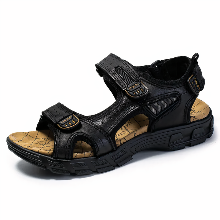 Orthopädische Herren-Sandalen, ergonomisches Design, weiche Polsterung, modischer Look, ideal für Alltag und Komfort.