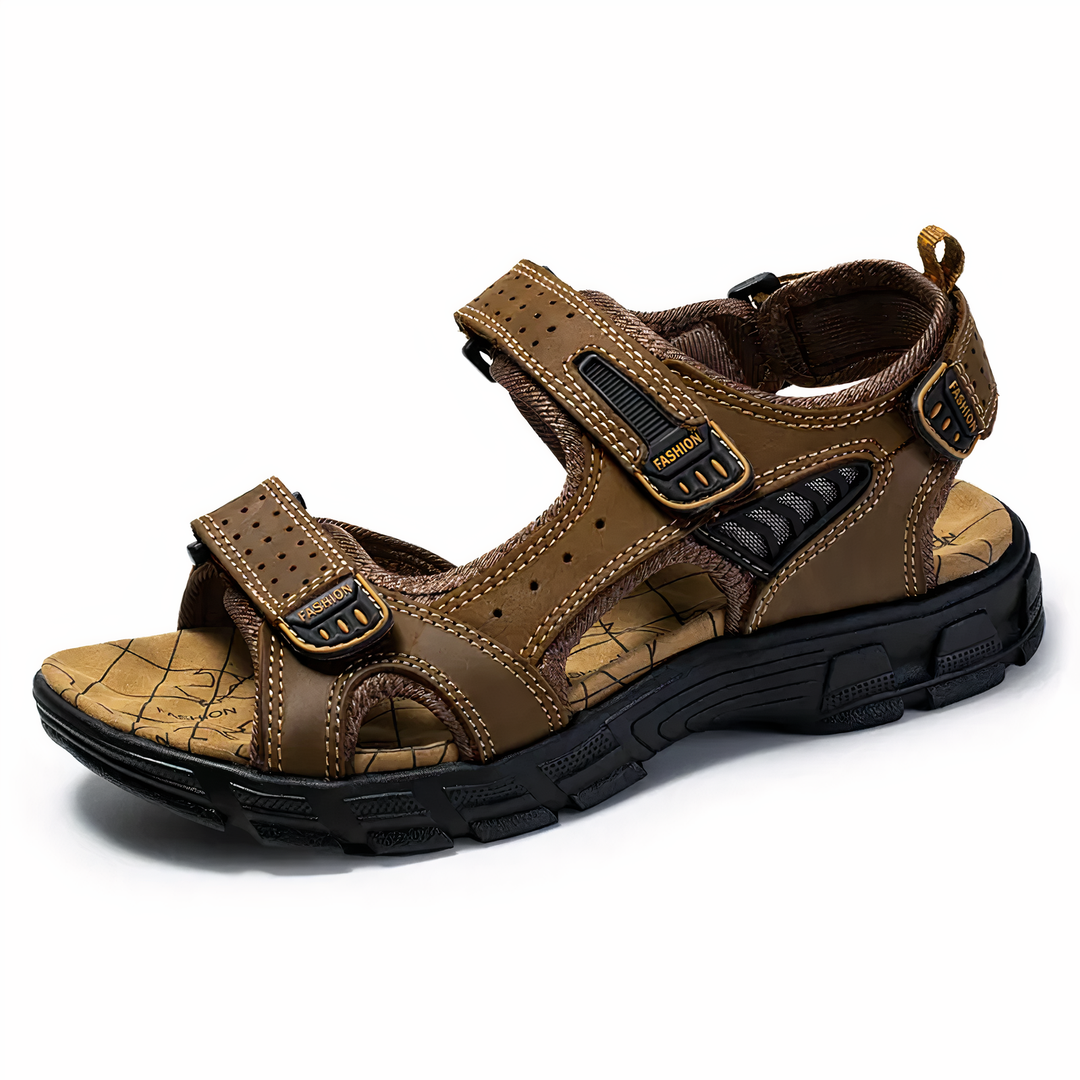 Orthopädische Herren-Sandalen, ergonomisches Design, weiche Polsterung, modischer Look, ideal für Alltag und Komfort.