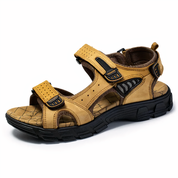 Orthopädische Herren-Sandalen, ergonomisches Design, weiche Polsterung, modischer Look, ideal für Alltag und Komfort.
