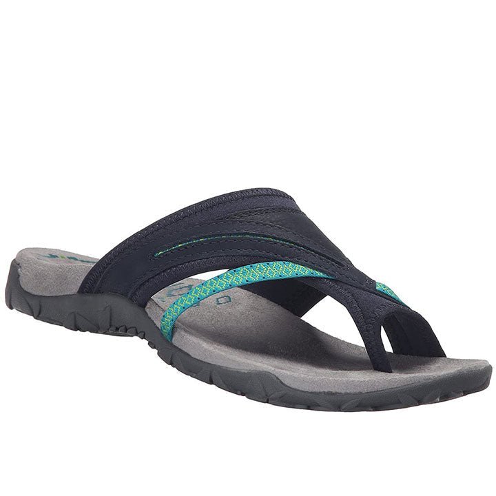 Orthopädische Keilsandalen für Damen, stilvoll in Grün, mit weicher Wildledersohle und dreifacher Fußunterstützung.
