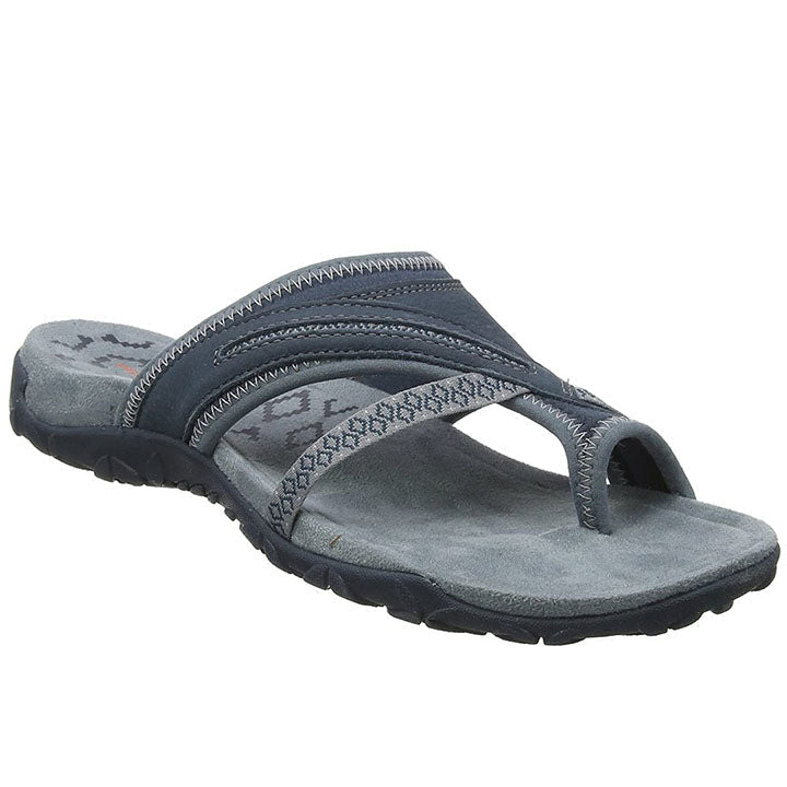 Orthopädische Keilsandalen für Damen, stilvoll in Grün, mit weicher Wildledersohle und dreifacher Fußunterstützung.