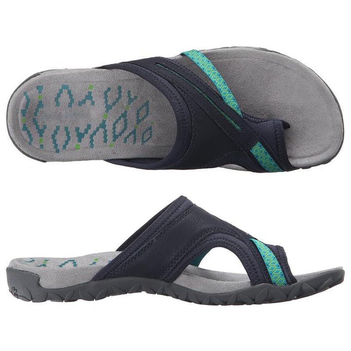 Orthopädische Keilsandalen für Damen, stilvoll in Grün, mit weicher Wildledersohle und dreifacher Fußunterstützung.