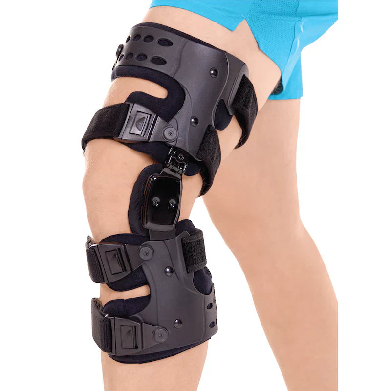 Orthopädische Kniebandage gegen Arthrose, reduziert Druck und lindert Schmerzen, verstellbar, leicht und atmungsaktiv.